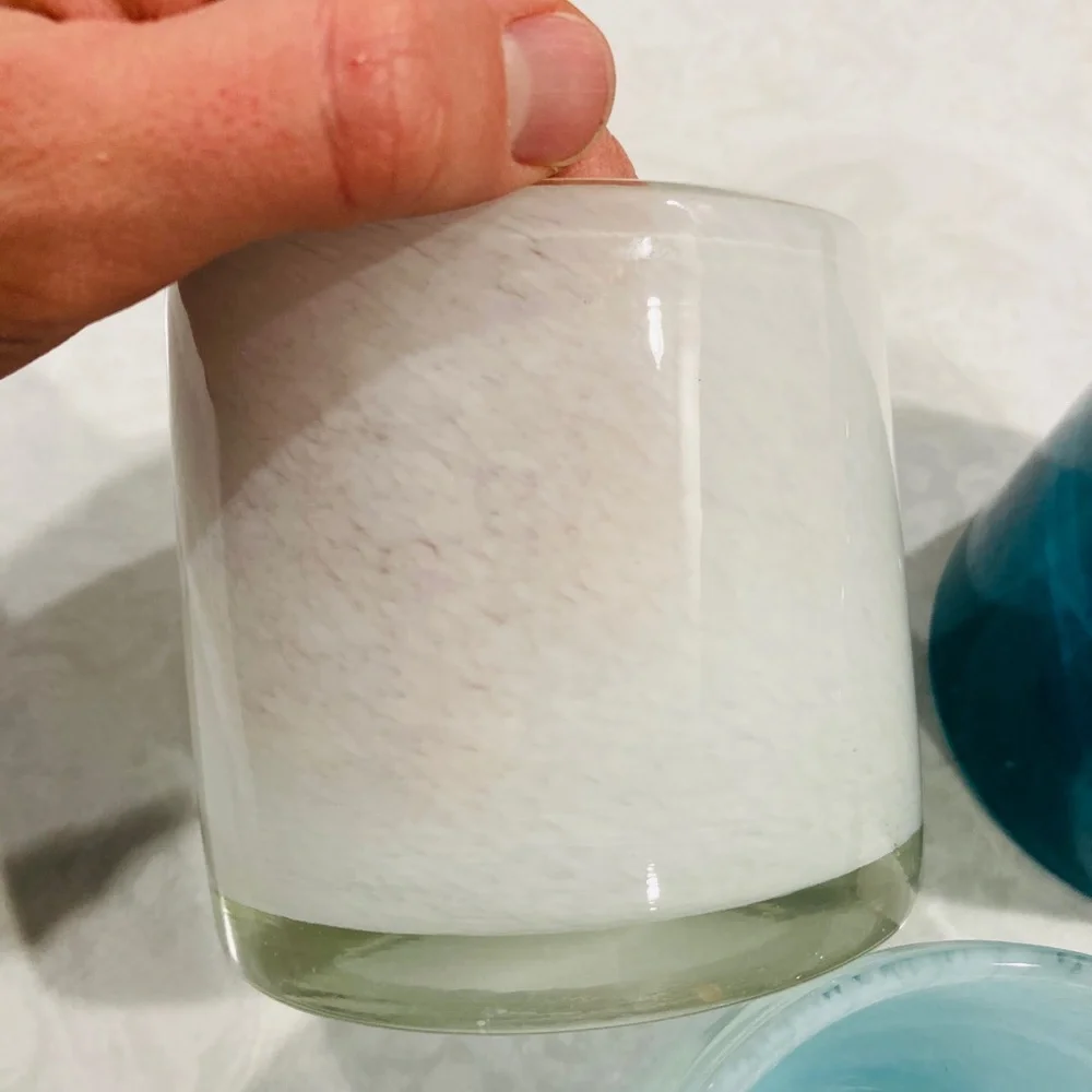 west elm glass tealight holders - 3 total